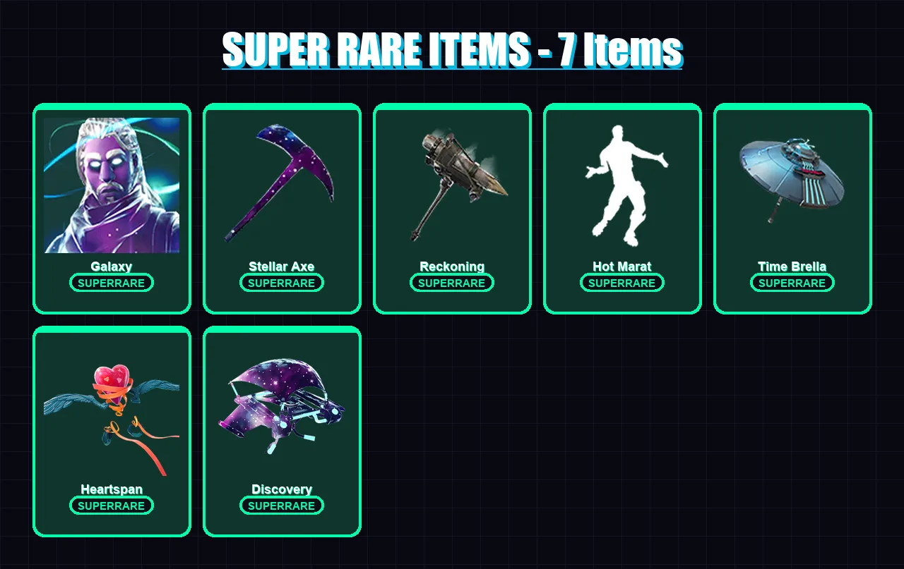 [PC/XBOX/PSN] | Galaxy | Ruin | The Imagined | Calamity | Zenith | 63 skin | 86 pickaxe | 67 emote | 78 glider | Lv924