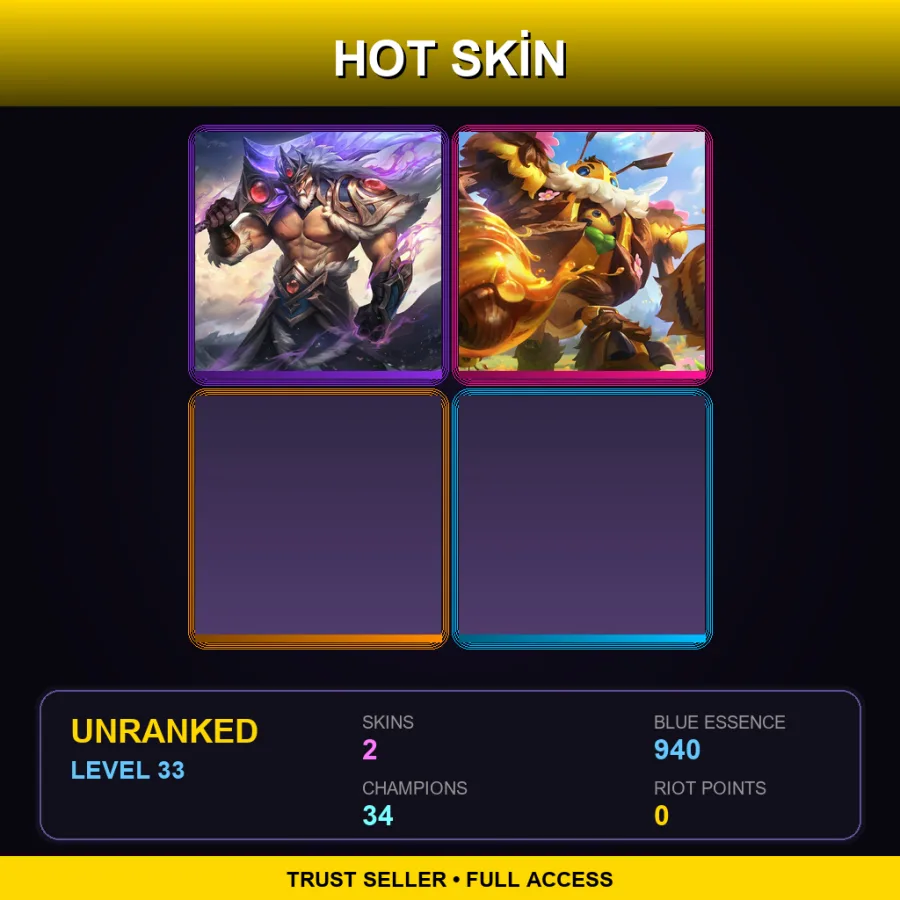 TR | Lv33 | Unranked | 2 Skin | 34 Champ