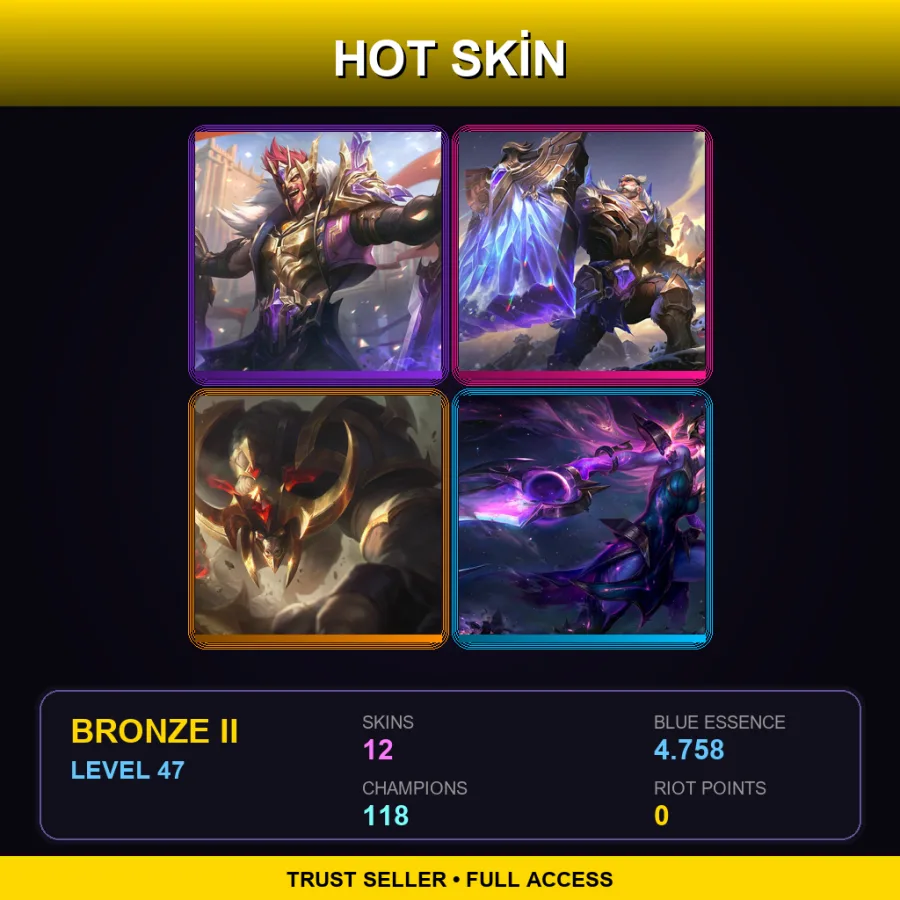 TR | Lv47 | Bronze II | 12 Skin | 118 Champ