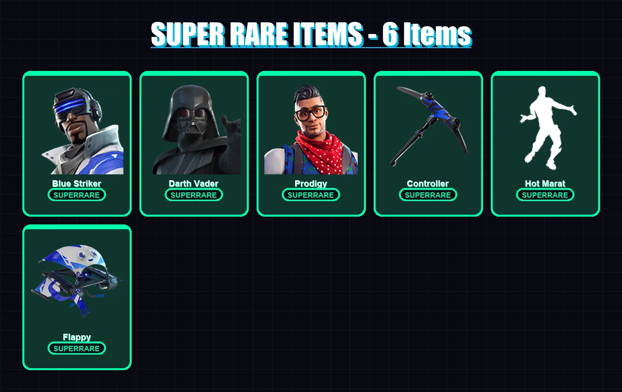 [PS4/PS5/XBOX/PC] | Blue Striker | Darth Vader | Prodigy | Blackheart | Raz | 48 skin | 70 pickaxe | 61 emote | 70 glider | Lv1147 — Fortnite account