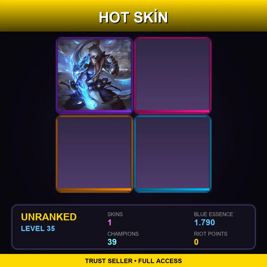 NA | Lv35 | Unranked | 1 Skin | 39 Champ — LoL account