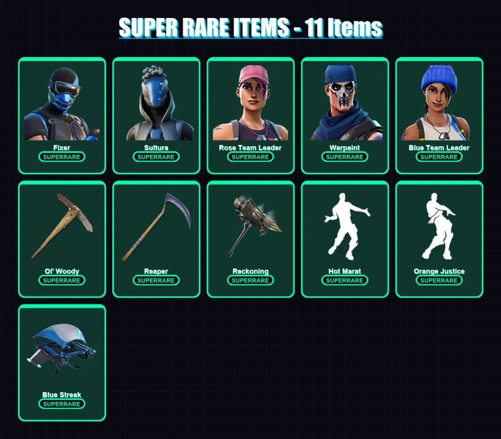 [PS4/PS5/XBOX/PC] | Fixer | Sultura | Rose Team Leader | Warpaint | Blue Team Leader | 43 skin | 59 pickaxe | 83 emote | 68 glider | Lv959 — Fortnite account