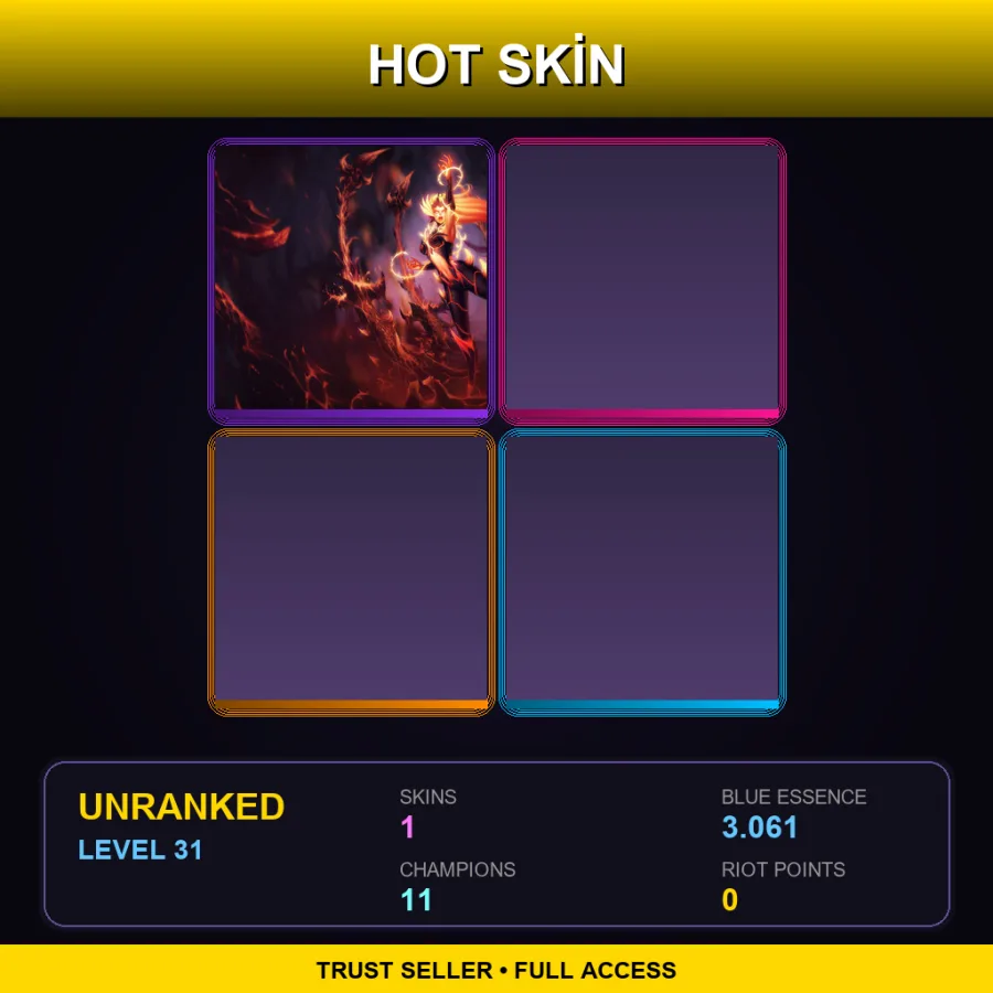 EUW | Lv31 | Unranked | 1 Skin | 11 Champ