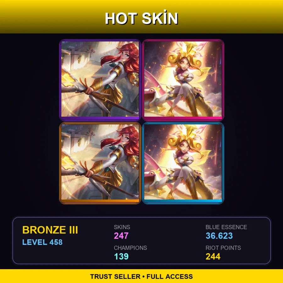 NA | Prestige Battle Academia Lux (2022) | Prestige Star Guardian Neeko (2022) | 247 Skin | 139 Champ | Lv458