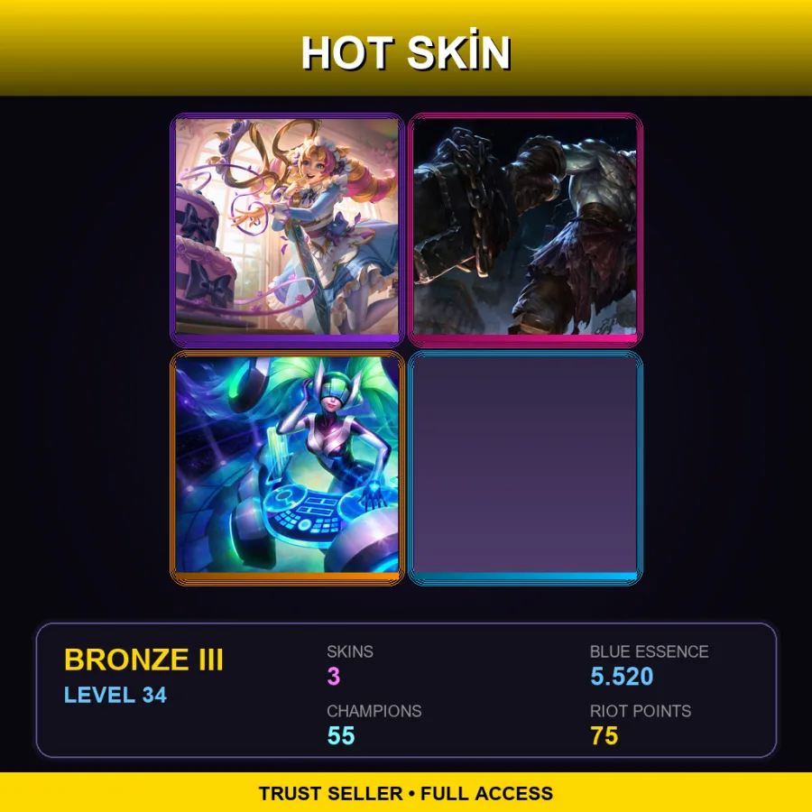 RU | Lv34 | Bronze III | 3 Skin | 55 Champ