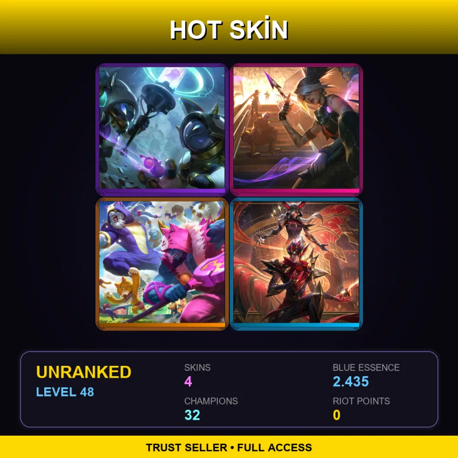 EUNE | Lv48 | Unranked | 4 Skin | 32 Champ