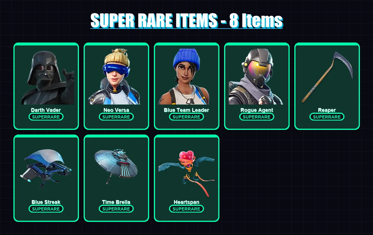 [PS4/PS5/XBOX/PC] | Darth Vader | Neo Versa | Blue Team Leader | Rogue Agent | Sentinel | 105 skin | 127 pickaxe | 111 emote | 118 glider | Lv1812 — Fortnite account