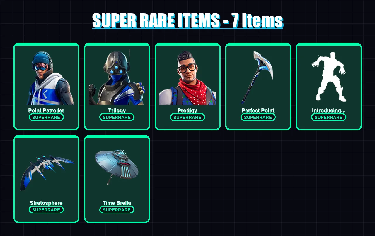 [PS4/PS5/XBOX/PC] | Point Patroller | Trilogy | Prodigy | Deadpool | Midas | 13 skin | 23 pickaxe | 26 emote | 23 glider | Lv503
