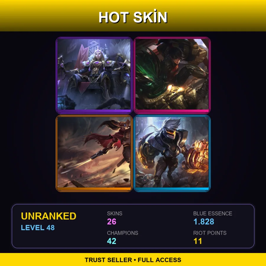 SG | Lv48 | Unranked | 26 Skin | 42 Champ — Augmented Singed