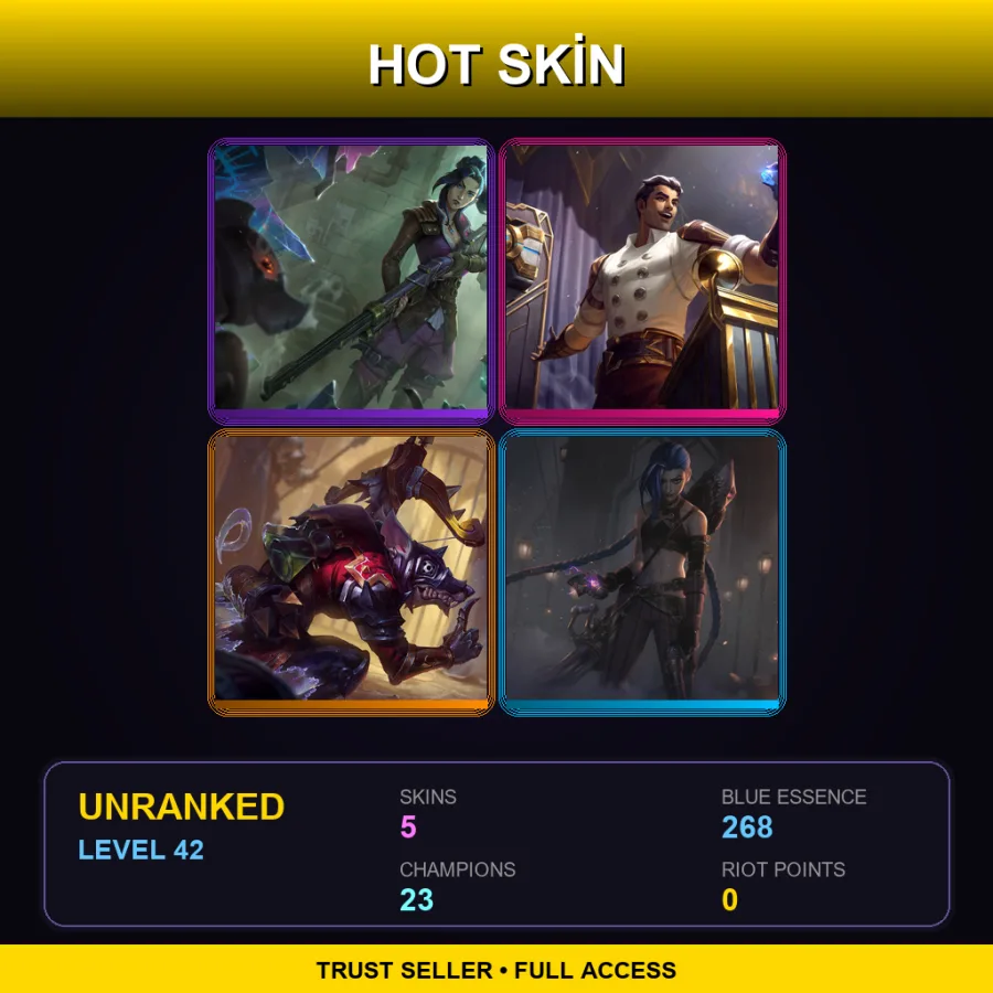 OCE | Lv42 | Unranked | 5 Skin | 23 Champ