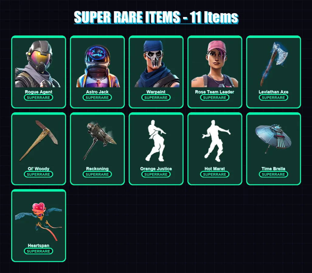 [PC/XBOX/PSN] | Rogue Agent | Astro Jack | Warpaint | Rose Team Leader | Drift | 150 skin | 171 pickaxe | 147 emote | 134 glider | Lv1687