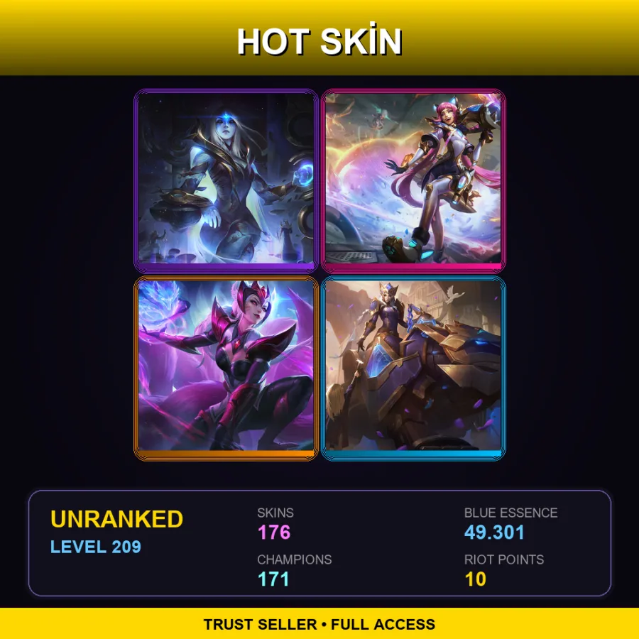 SG | Lv209 | Unranked | 176 Skin | 171 Champ