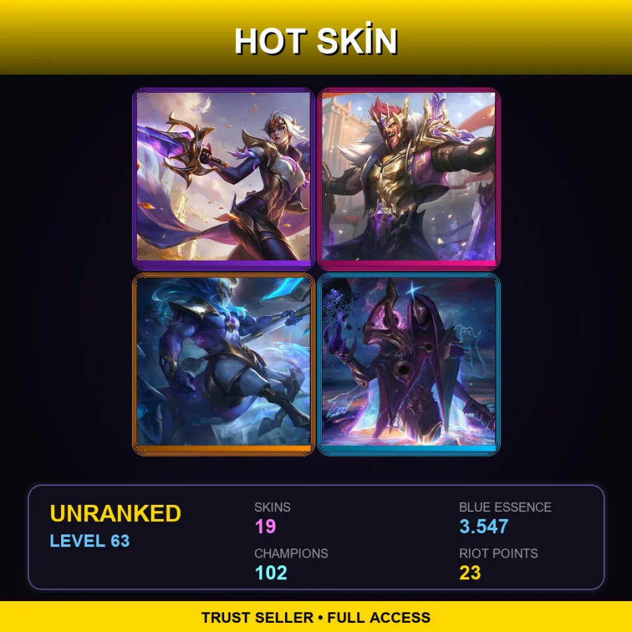 EUW | Lv63 | Unranked | 19 Skin | 102 Champ — Dj Sona