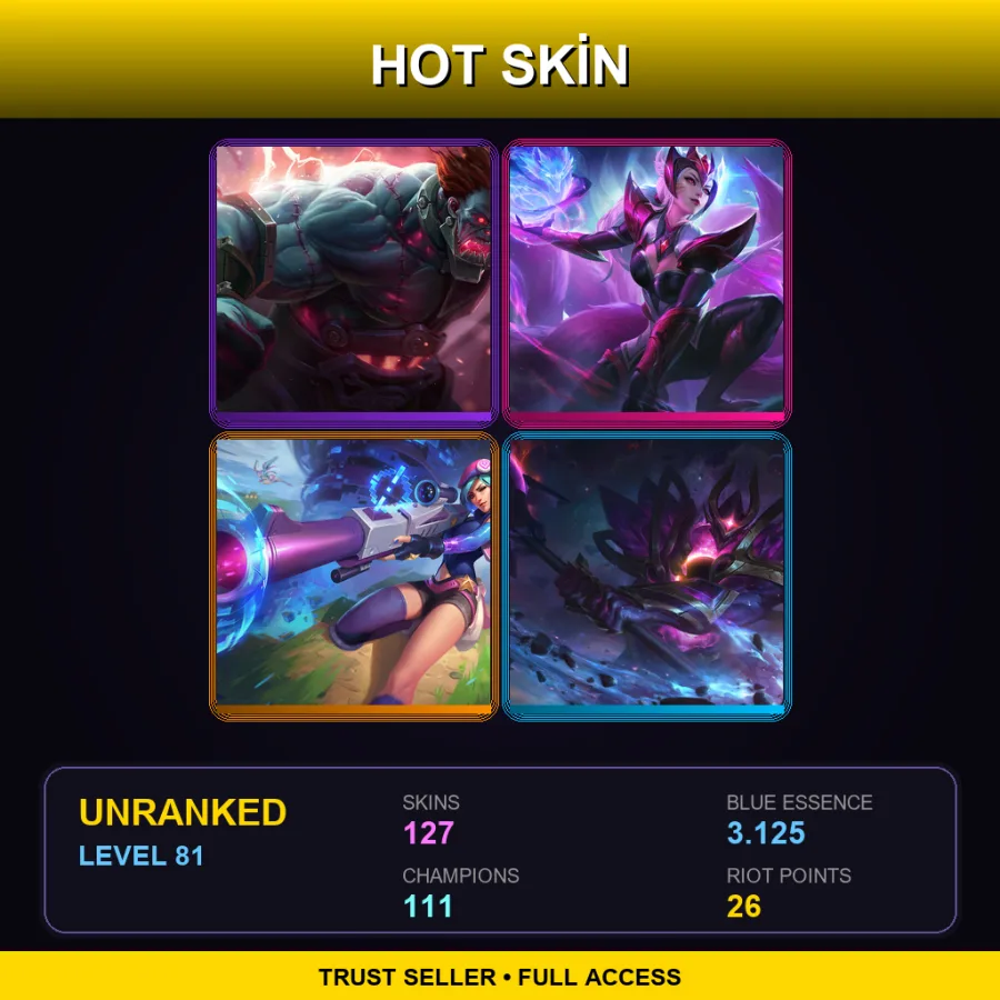 TR | Lv81 | Unranked | 127 Skin | 111 Champ