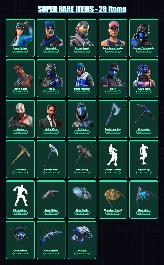 [PS4/PS5/XBOX/PC] | Cloud Striker | Warpaint | Rogue Agent | 229 skin | Lv2257