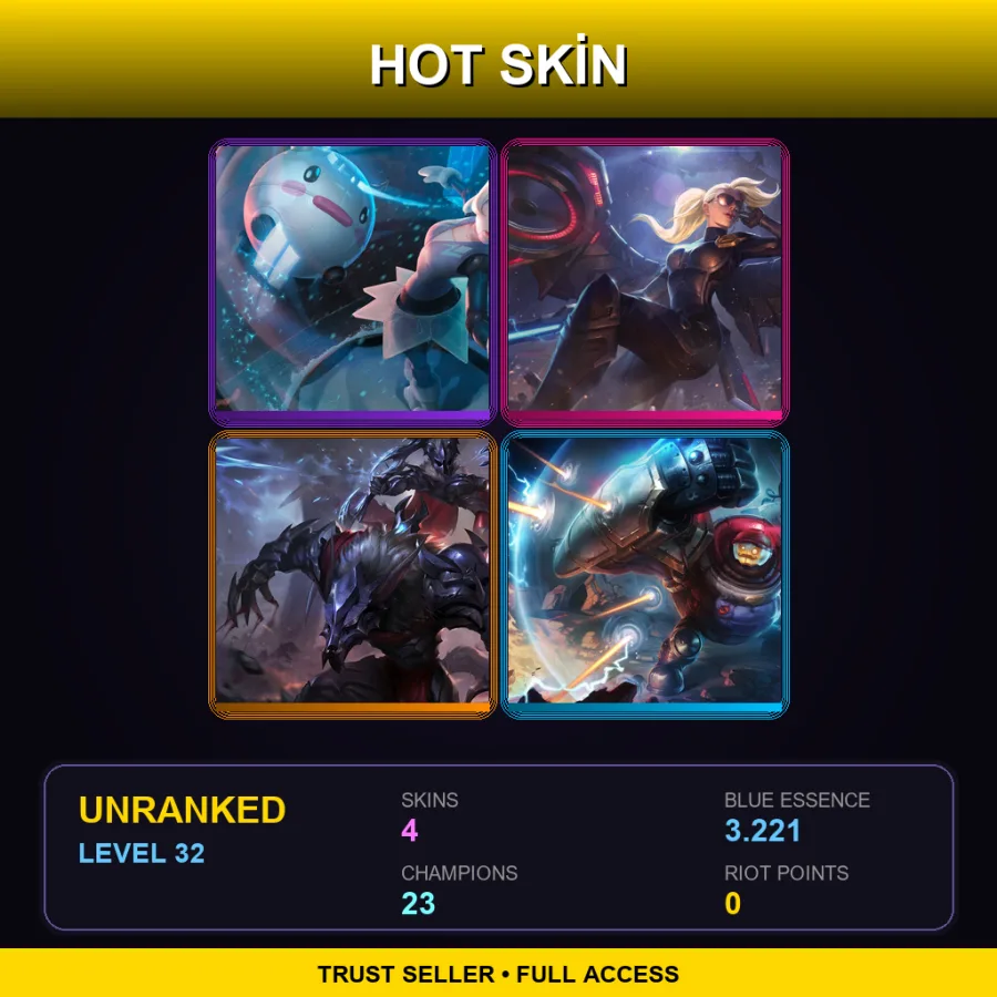 EUW | Lv32 | Unranked | 4 Skin | 23 Champ