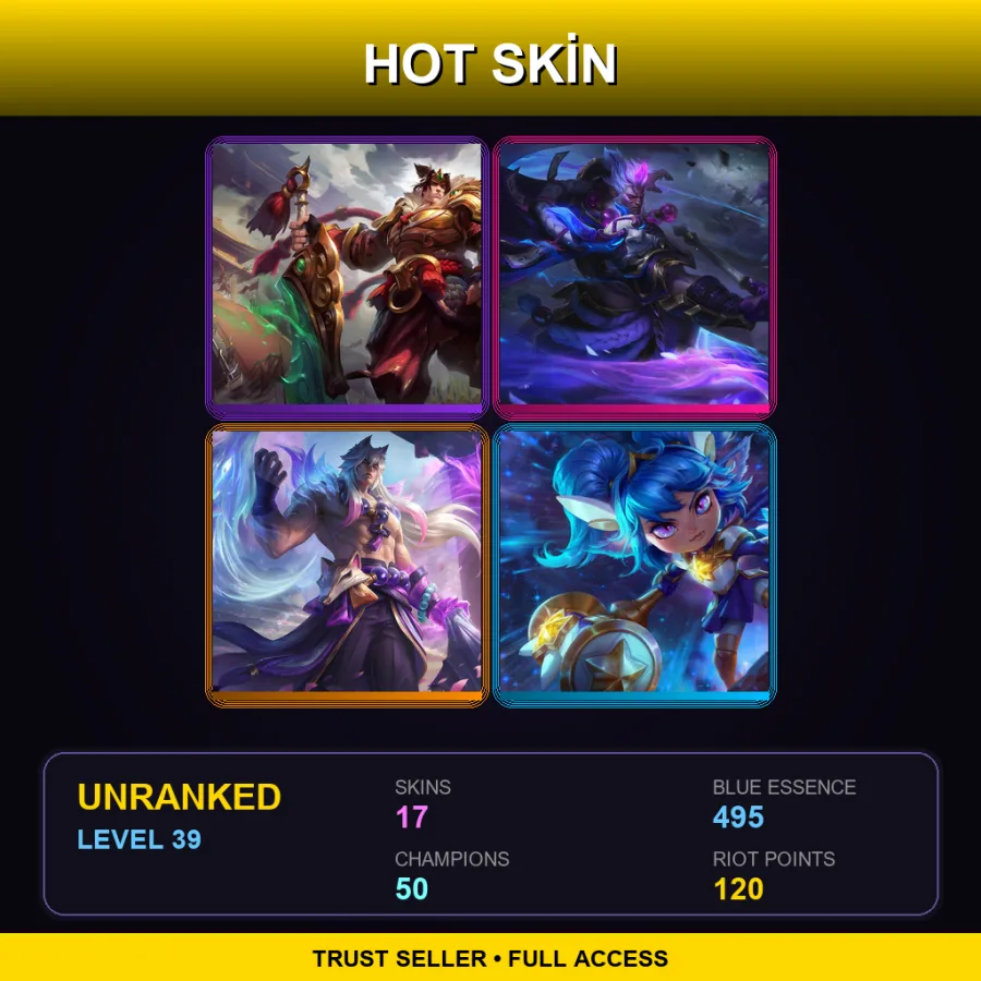 NA | Lv39 | Unranked | 17 Skin | 50 Champ