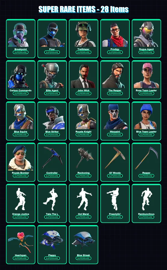 [SWITCH/XBOX/PC] | Breakpoint | Fixer | Trailblazer | Prodigy | Rogue Agent | 202 skin | 99 pickaxe | 111 emote | 78 glider | Lv958