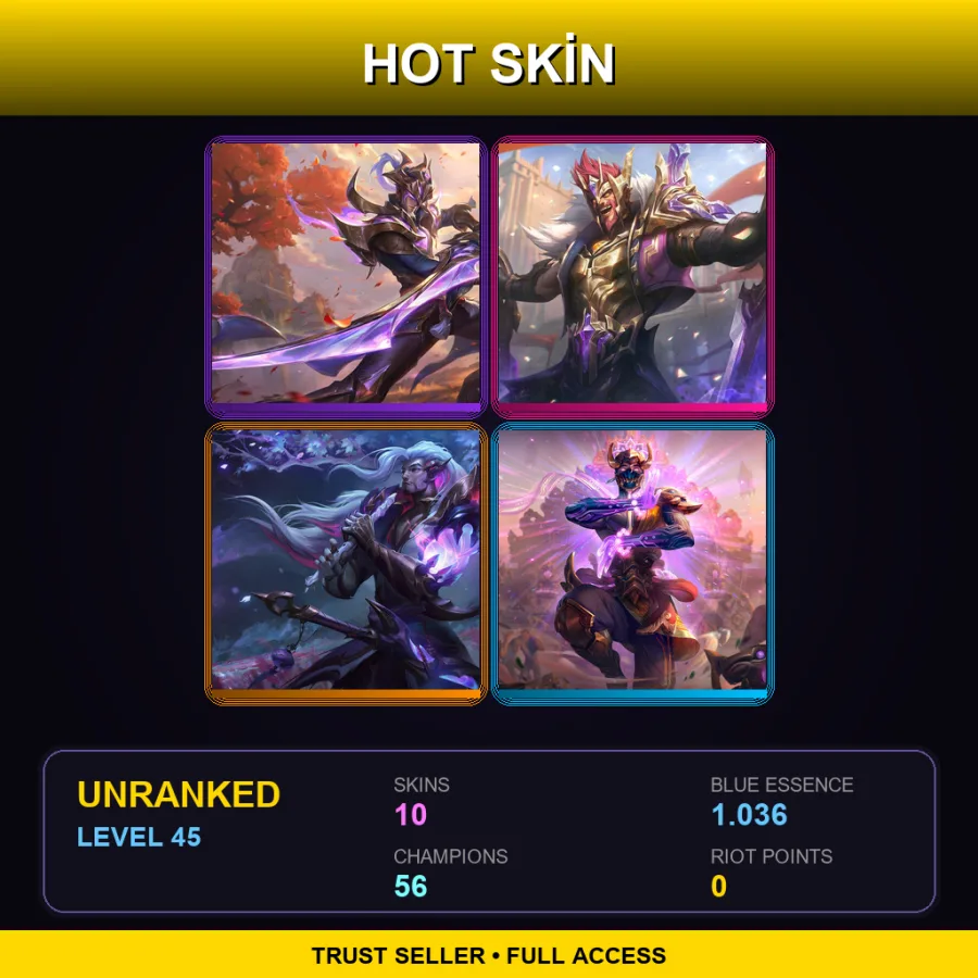 EUNE | Lv45 | Unranked | 10 Skin | 56 Champ