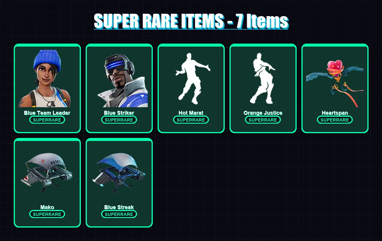 [PS4/PS5/XBOX/PC] | Blue Team Leader | Blue Striker | Enforcer | Lynx | Drift | 110 skin | 180 pickaxe | 130 emote | 150 glider | Lv2499