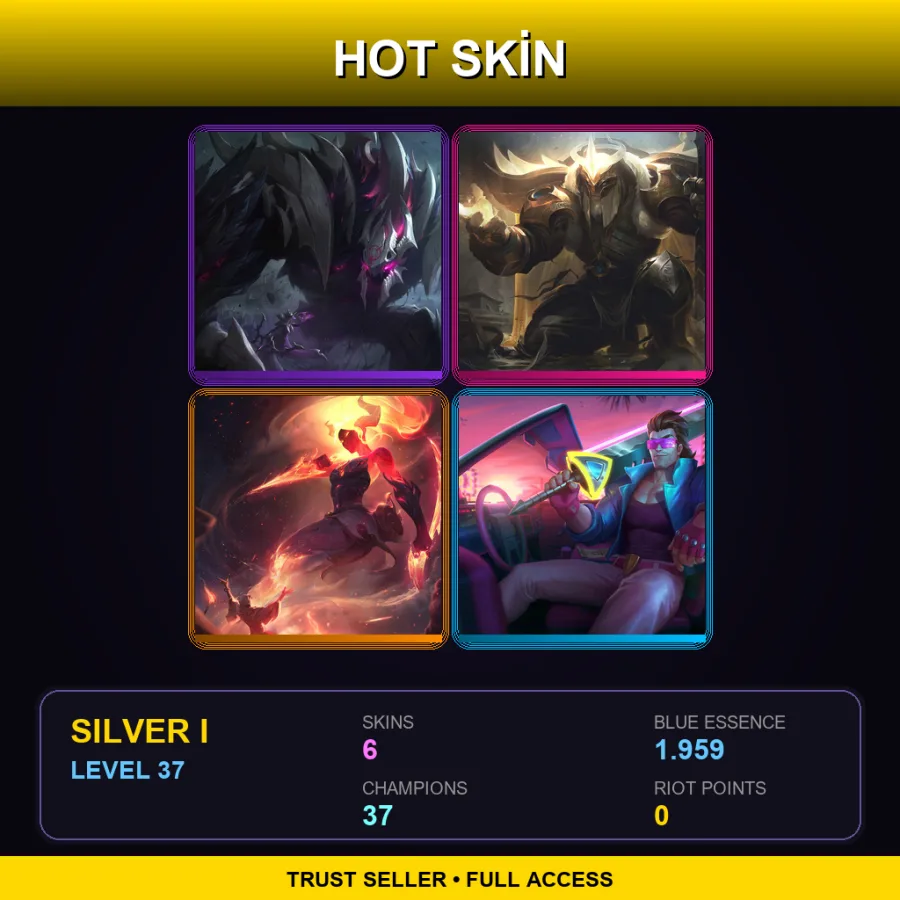 EUNE | Lv37 | Silver I | 6 Skin | 37 Champ — LoL account