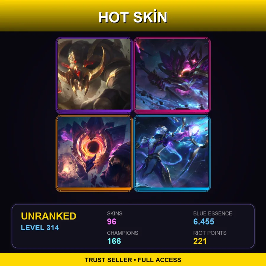 SG | Lv314 | Unranked | 96 Skin | 166 Champ