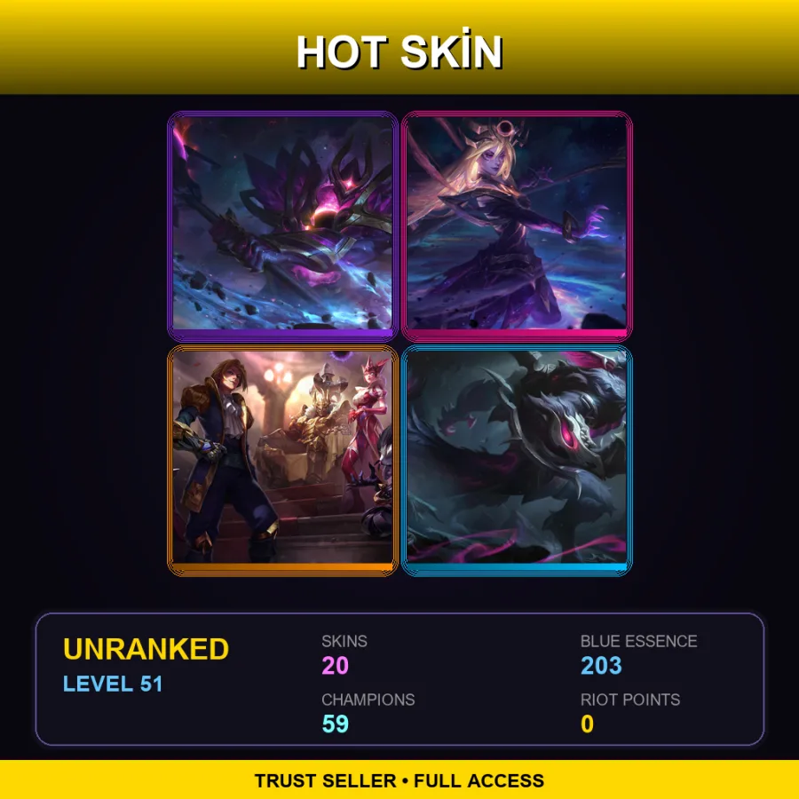 EUNE | Lv51 | Unranked | 20 Skin | 59 Champ