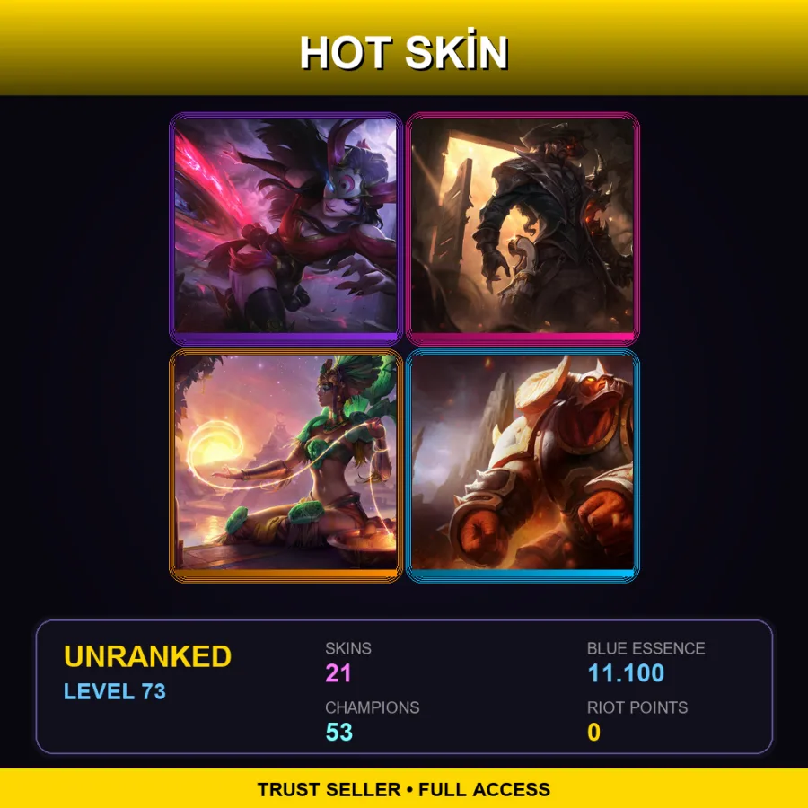 LAN | Lv73 | Unranked | 21 Skin | 53 Champ — Grim Reaper Karthus