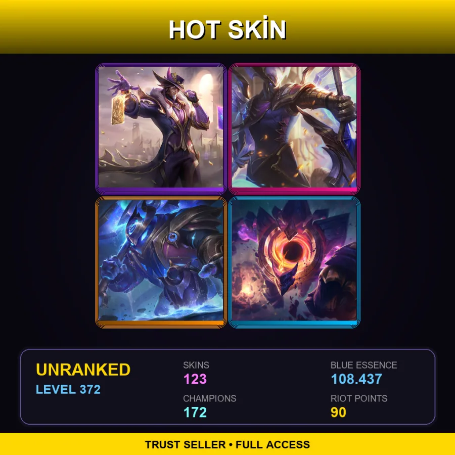 EUW | Lv372 | Unranked | 123 Skin | 172 Champ
