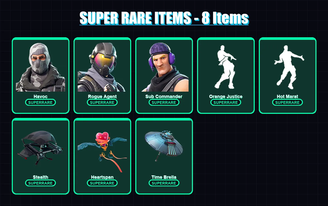 [PC/PSN] | Havoc | Rogue Agent | Sub Commander | Ronin | Blackheart | 79 skin | 89 pickaxe | 119 emote | 113 glider | Lv1600