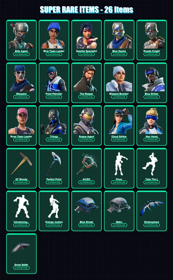 [PS4/PS5/XBOX/PC] | Elite Agent | Blue Team Leader | Sparkle Specialist | 293 skin | Lv1720