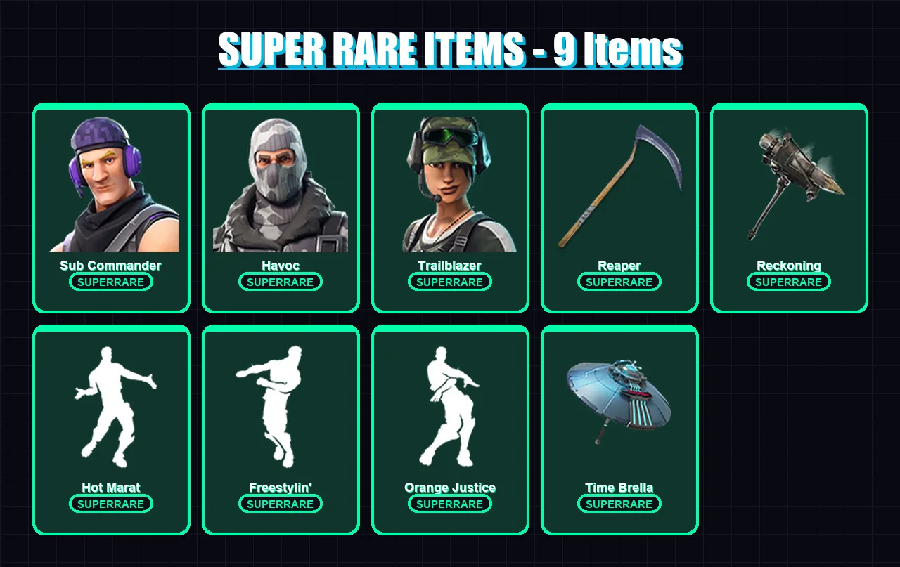 [PC/XBOX] | Sub Commander | Havoc | Trailblazer | Zenith | Omega | 44 skin | 38 pickaxe | 44 emote | 49 glider | Lv697