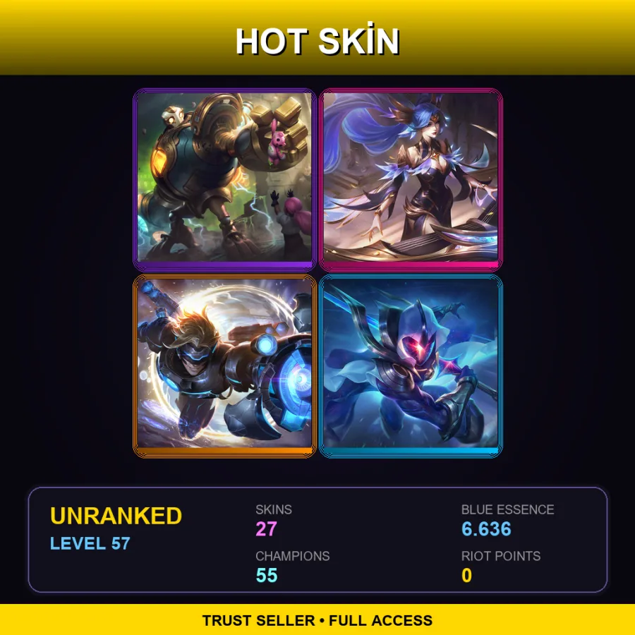 EUNE | Lv57 | Unranked | 27 Skin | 55 Champ — Orbeeanna