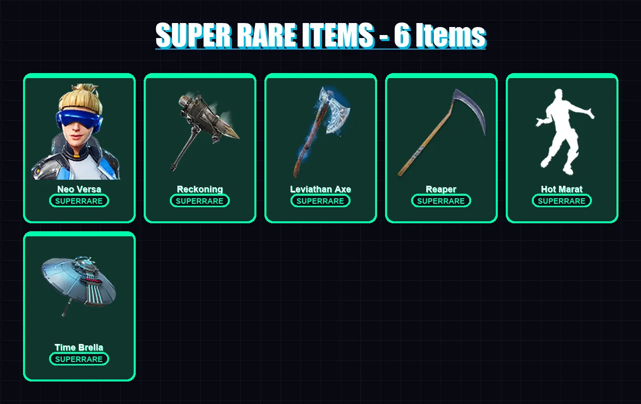 [PS4/PS5/XBOX/PC] | Neo Versa | Catalyst | The Cube Queen | Predator | Blackheart | 133 skin | 140 pickaxe | 115 emote | 136 glider | Lv2300
