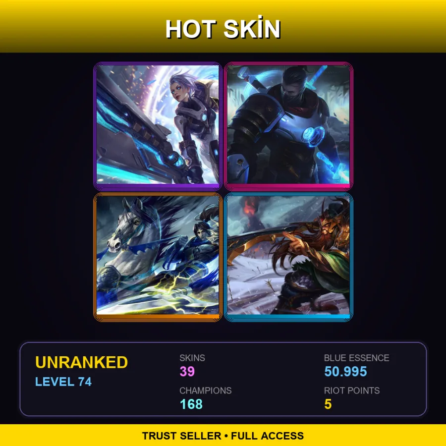 VN | Lv74 | Unranked | 39 Skin | 168 Champ — Spellthief Lux