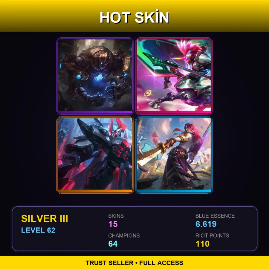 BR | Lv62 | Silver III | 15 Skin | 64 Champ