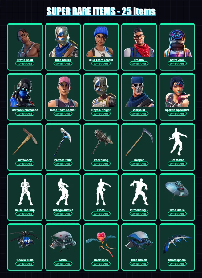 [PC/XBOX] | Travis Scott | Blue Squire | Blue Team Leader | Prodigy | Astro Jack | 140 skin | 162 pickaxe | 136 emote | 151 glider | Lv2069 — Fortnite account