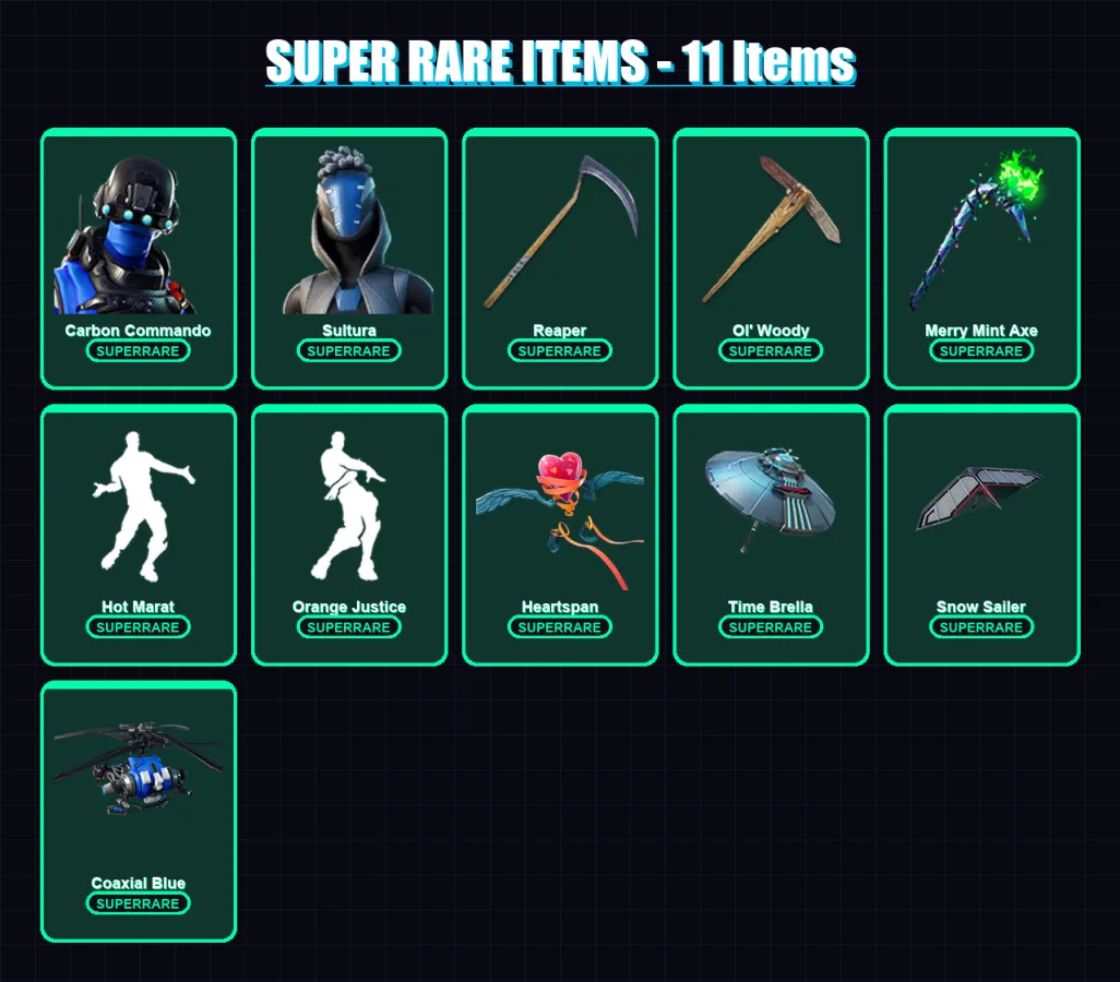 [PC/XBOX] | Carbon Commando | Sultura | Inferno | Ragnarok | Omegarok | 73 skin | 96 pickaxe | 78 emote | 92 glider | Lv1340 — Fortnite account