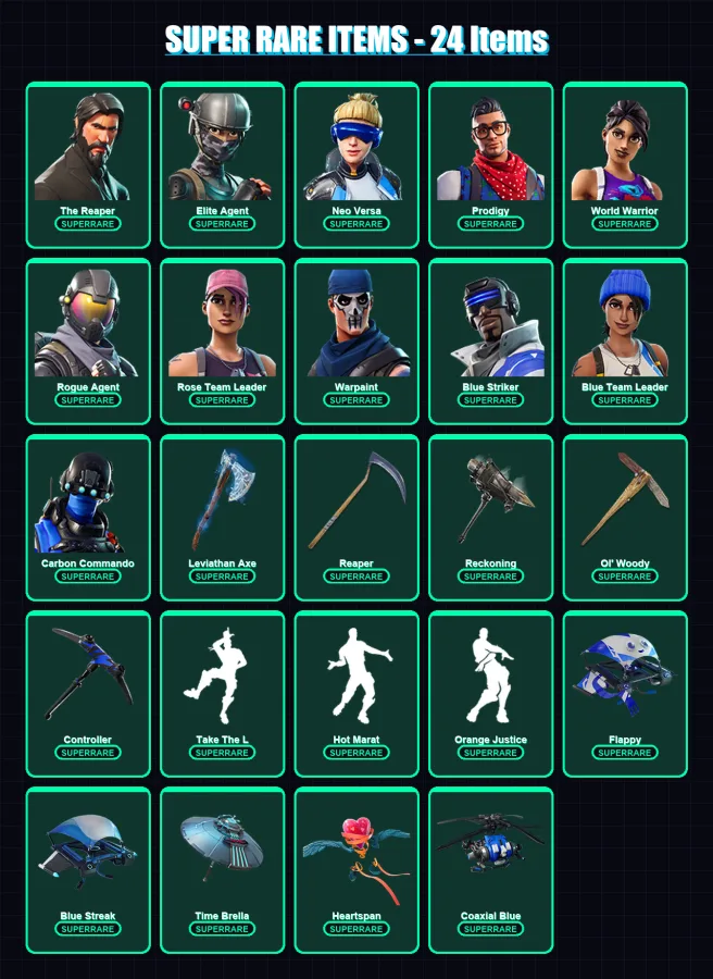 [PS4/PS5/XBOX/PC] | The Reaper | Elite Agent | Neo Versa | Prodigy | World Warrior | 122 skin | 153 pickaxe | 139 emote | 149 glider | Lv2340 — Fortnite account