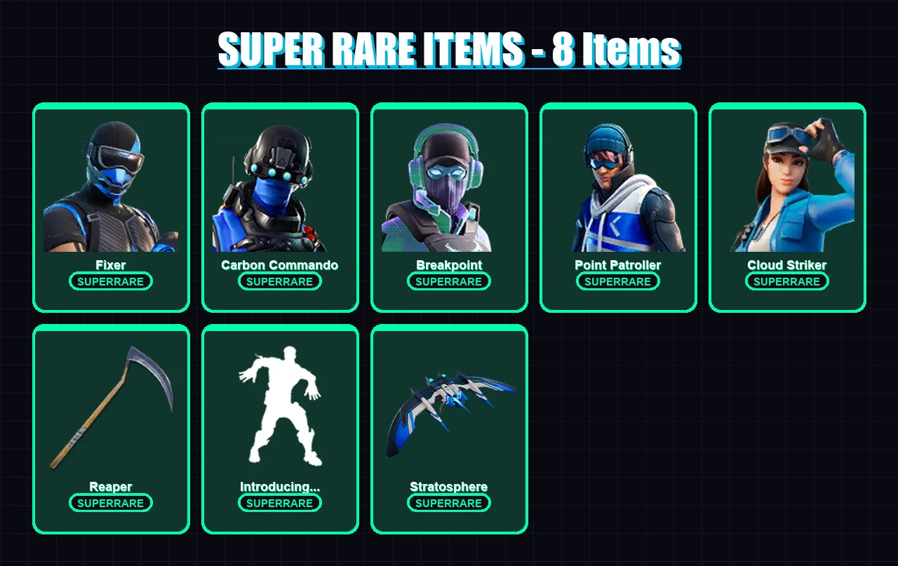 [PC/XBOX] | Fixer | Carbon Commando | Breakpoint | Point Patroller | Cloud Striker | 74 skin | 69 pickaxe | 56 emote | 58 glider | Lv763