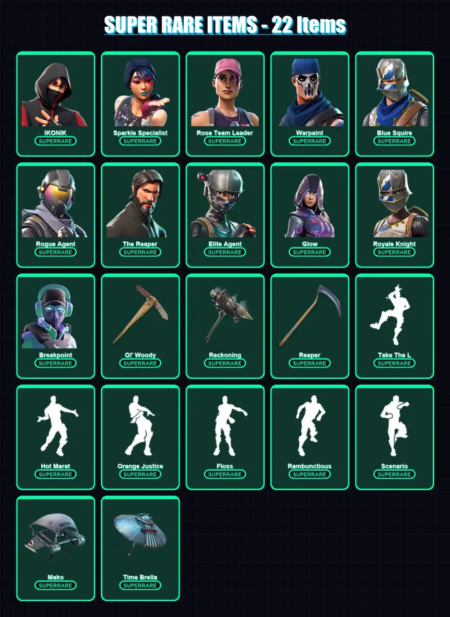 [PC/PSN] | IKONIK | Sparkle Specialist | Rose Team Leader | Warpaint | Blue Squire | 304 skin | 290 pickaxe | 306 emote | 209 glider | Lv2648 — Fortnite account