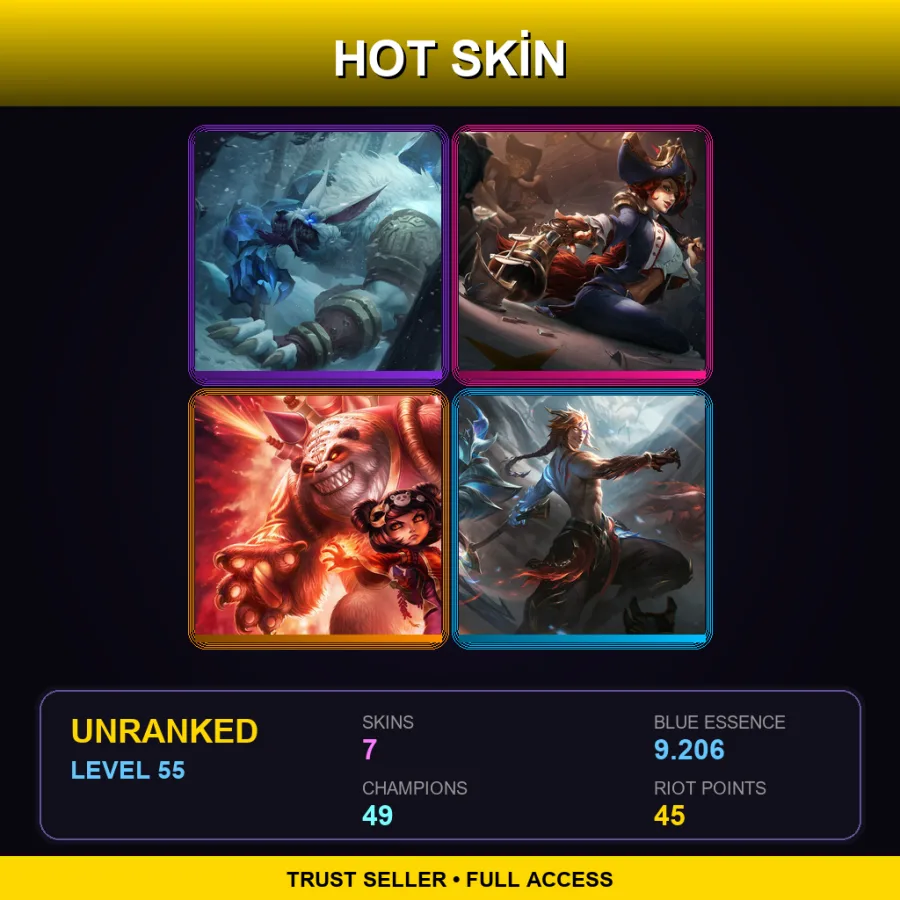 TR | Lv55 | Unranked | 7 Skin | 49 Champ