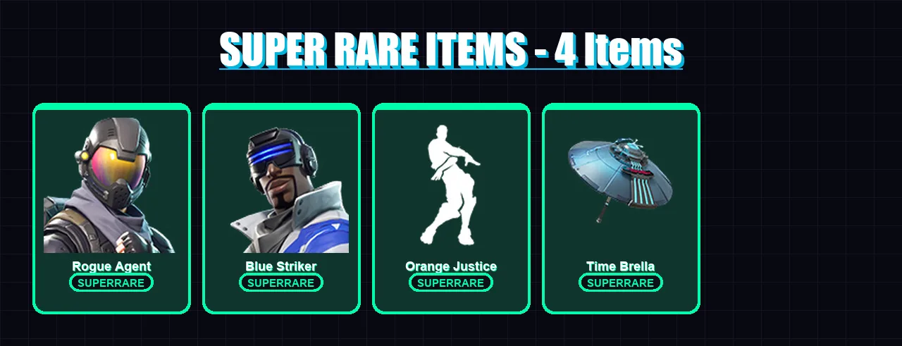 [PS4/PS5/XBOX/PC] | Rogue Agent | Blue Striker | Omegarok | Fade | Spectra Knight | 37 skin | 46 pickaxe | 62 emote | 51 glider | Lv880
