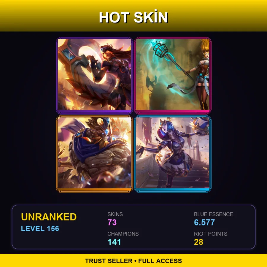 VN | Lv156 | Unranked | 73 Skin | 141 Champ