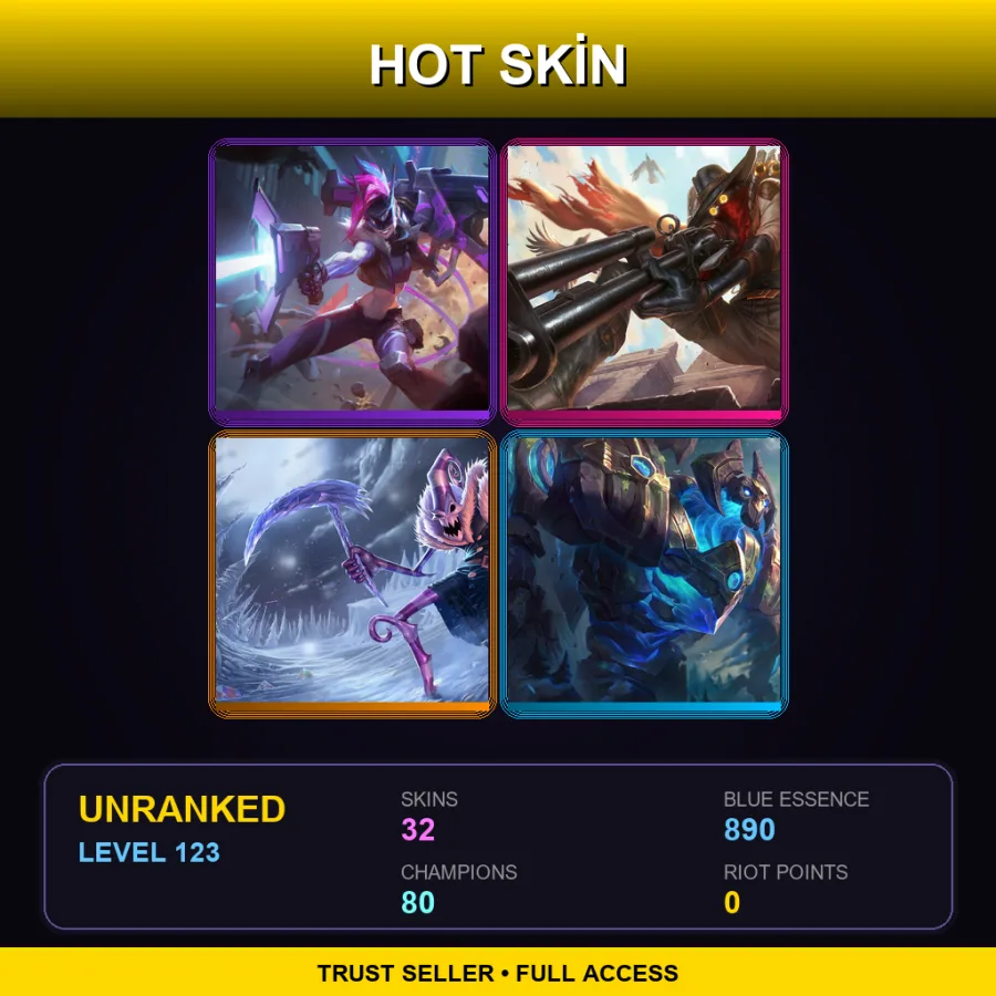 SG | Lv123 | Unranked | 32 Skin | 80 Champ — LoL account