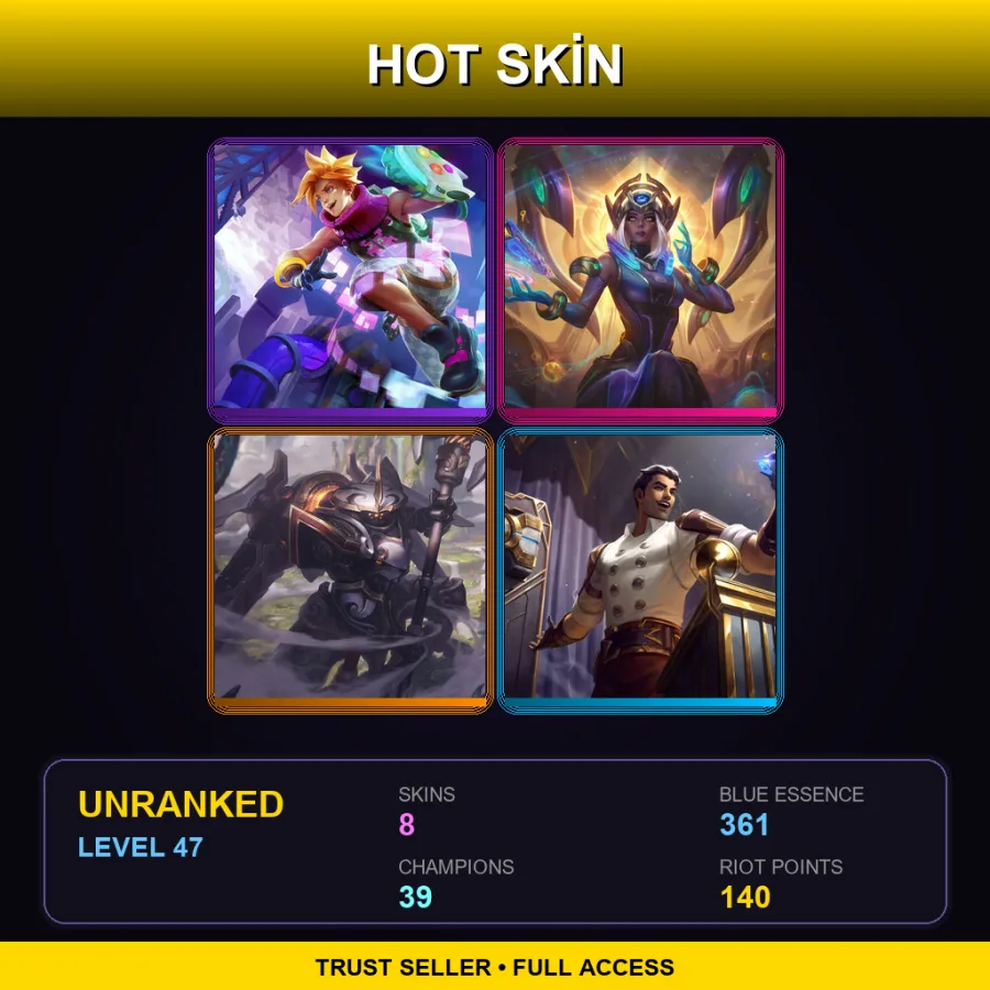 LAN | Lv47 | Unranked | 8 Skin | 39 Champ