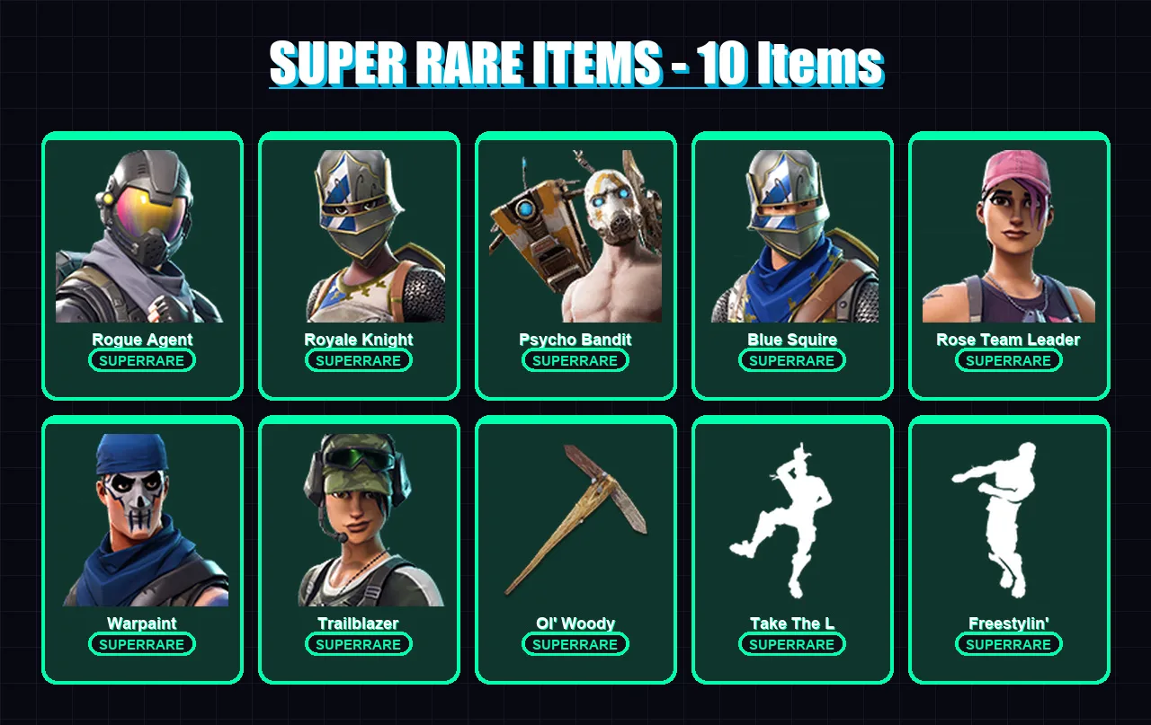 [PC/XBOX/PSN] | Rogue Agent | Royale Knight | Psycho Bandit | Blue Squire | Rose Team Leader | 26 skin | 17 pickaxe | 11 emote | 16 glider | Lv148