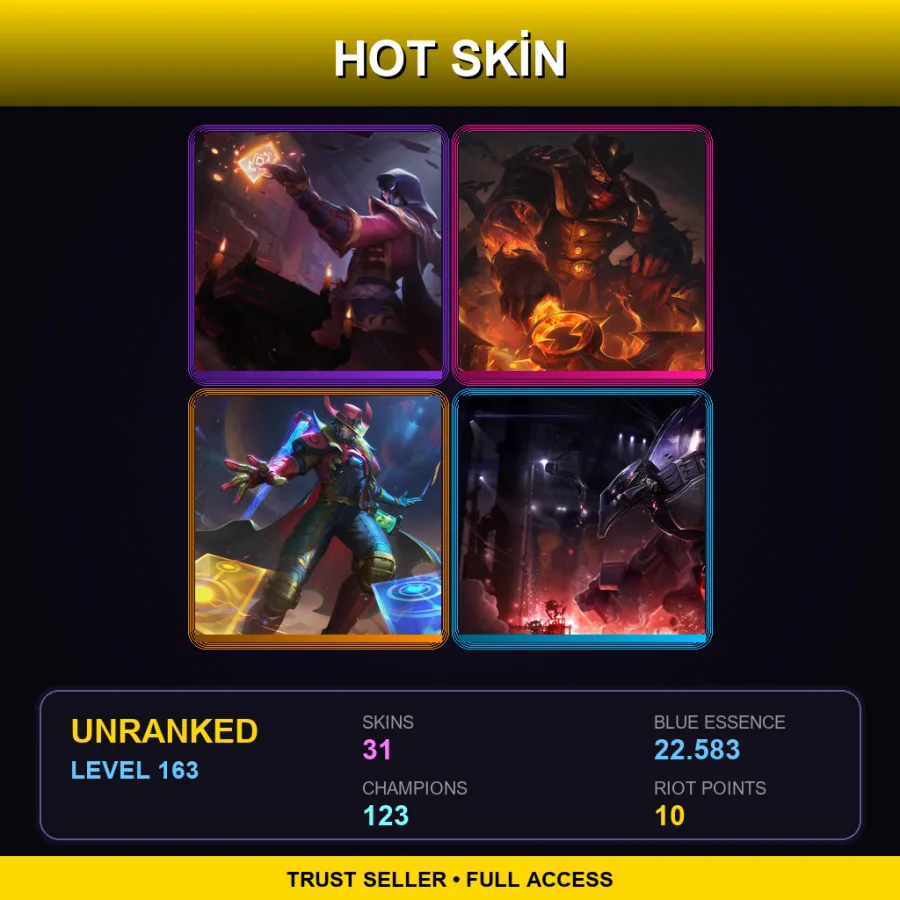 LAS | Lv163 | Unranked | 31 Skin | 123 Champ with Annie