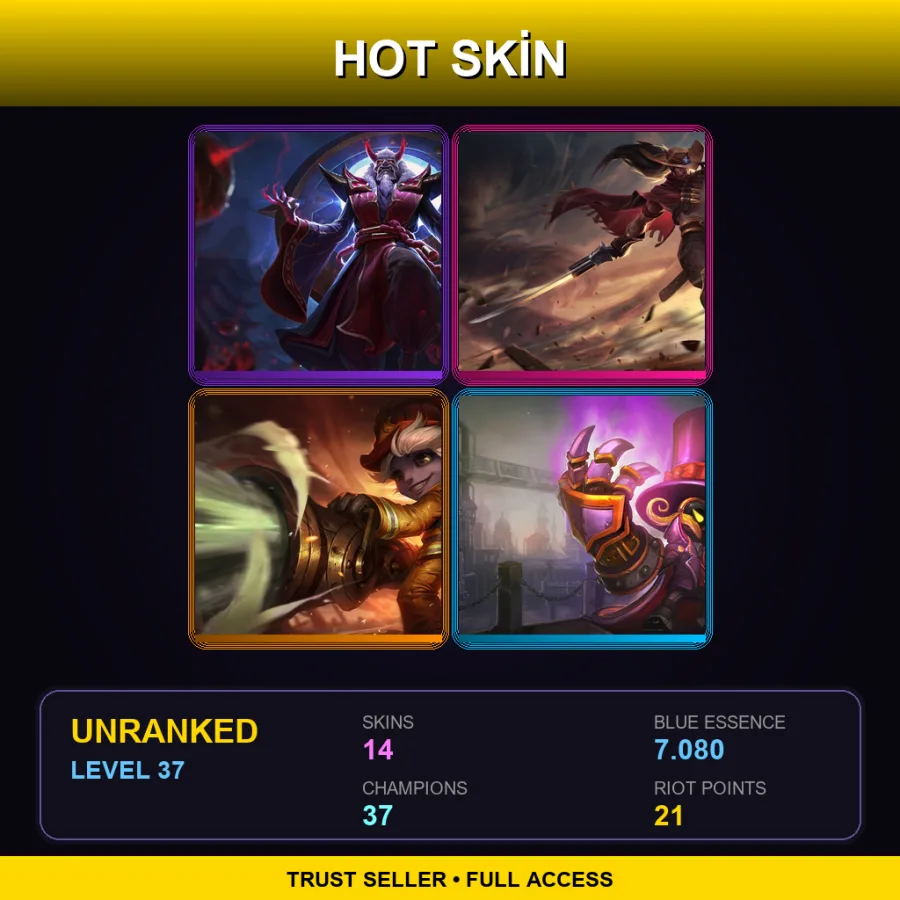 EUNE | Lv37 | Unranked | 14 Skin | 37 Champ with Vi