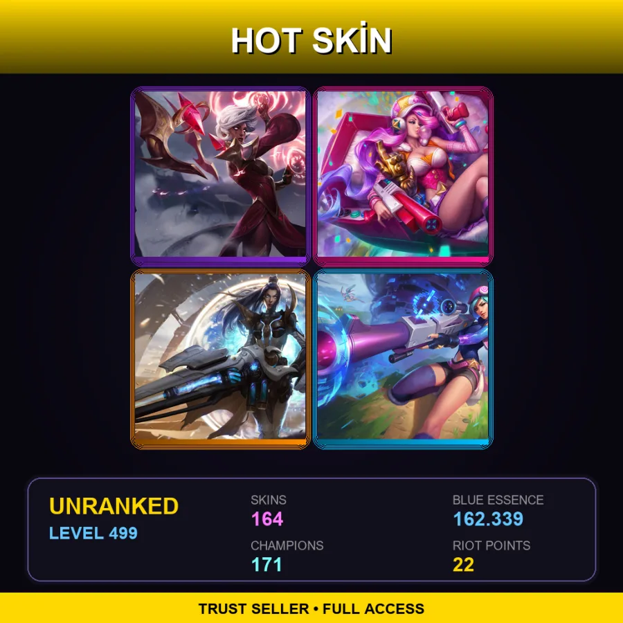 SG | Lv499 | Unranked | 164 Skin | 171 Champ